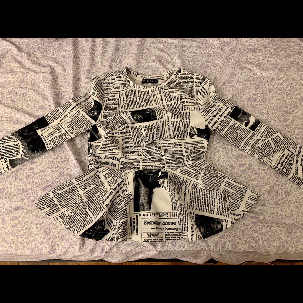 Shein Newspaper Top